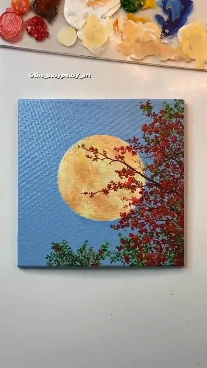 Create a Mesmerizing Full Moon Acrylic Painting: Step-by-Step Tutorial