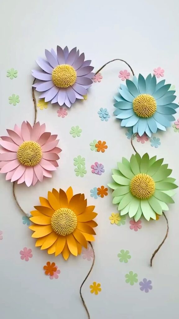 DIY Paper Daisy Flower Garland