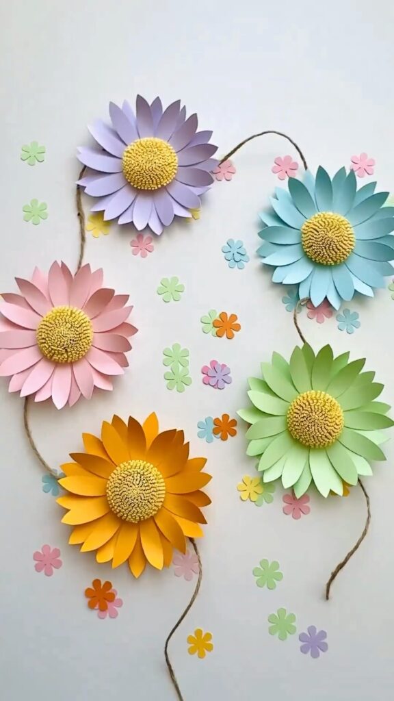 DIY Paper Daisy Flower Garland