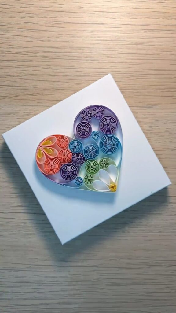 DIY Heart Shaped Paper Quilling Art