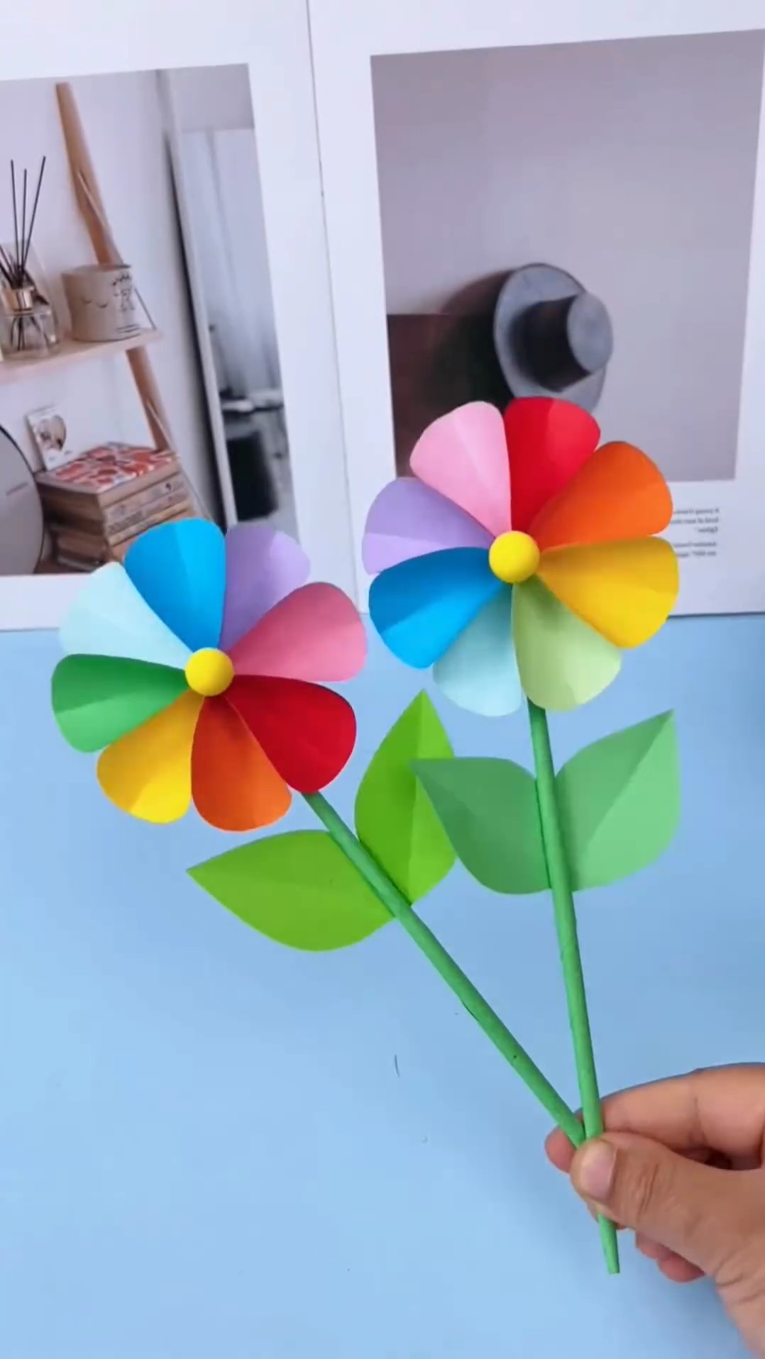 DIY Rainbow Paper Flower