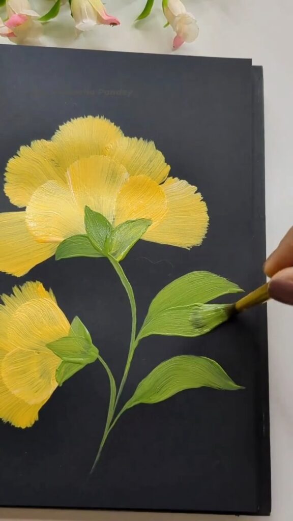 DIY Acrylic Yellow Flower Painting