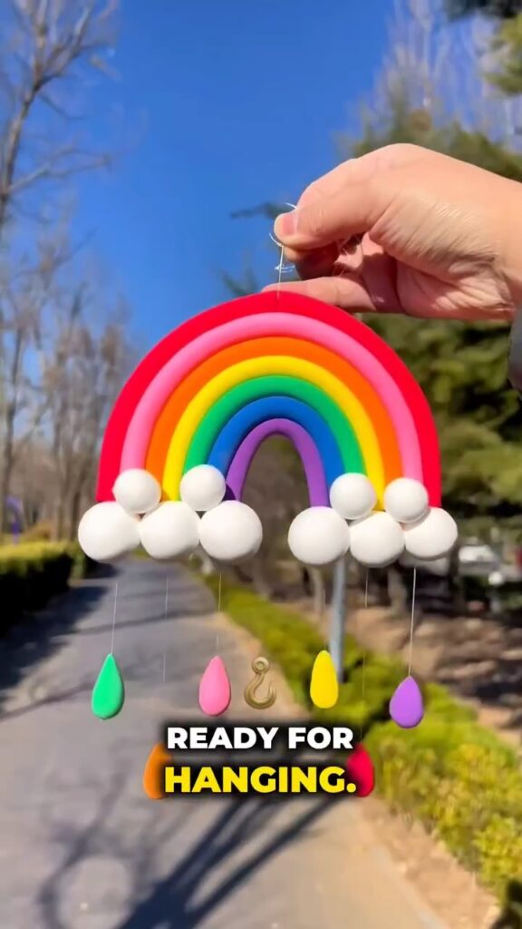 How to Make an Air Dry Clay Hanging Rainbow