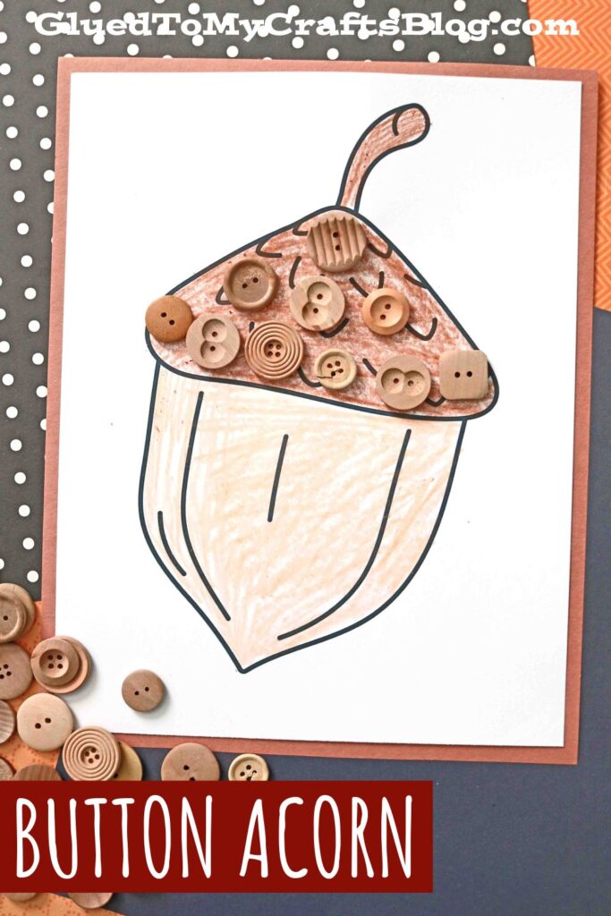 Button Covered Acorn Craft