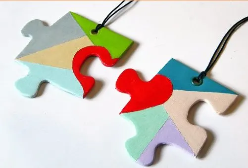 30 Beautiful Puzzle Piece Craft Ideas